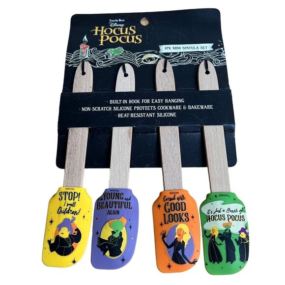 Disney Hocus Pocus 4 Pack Mini Silicone Kitchen Spatula Set - NWT - Picture 1 of 8